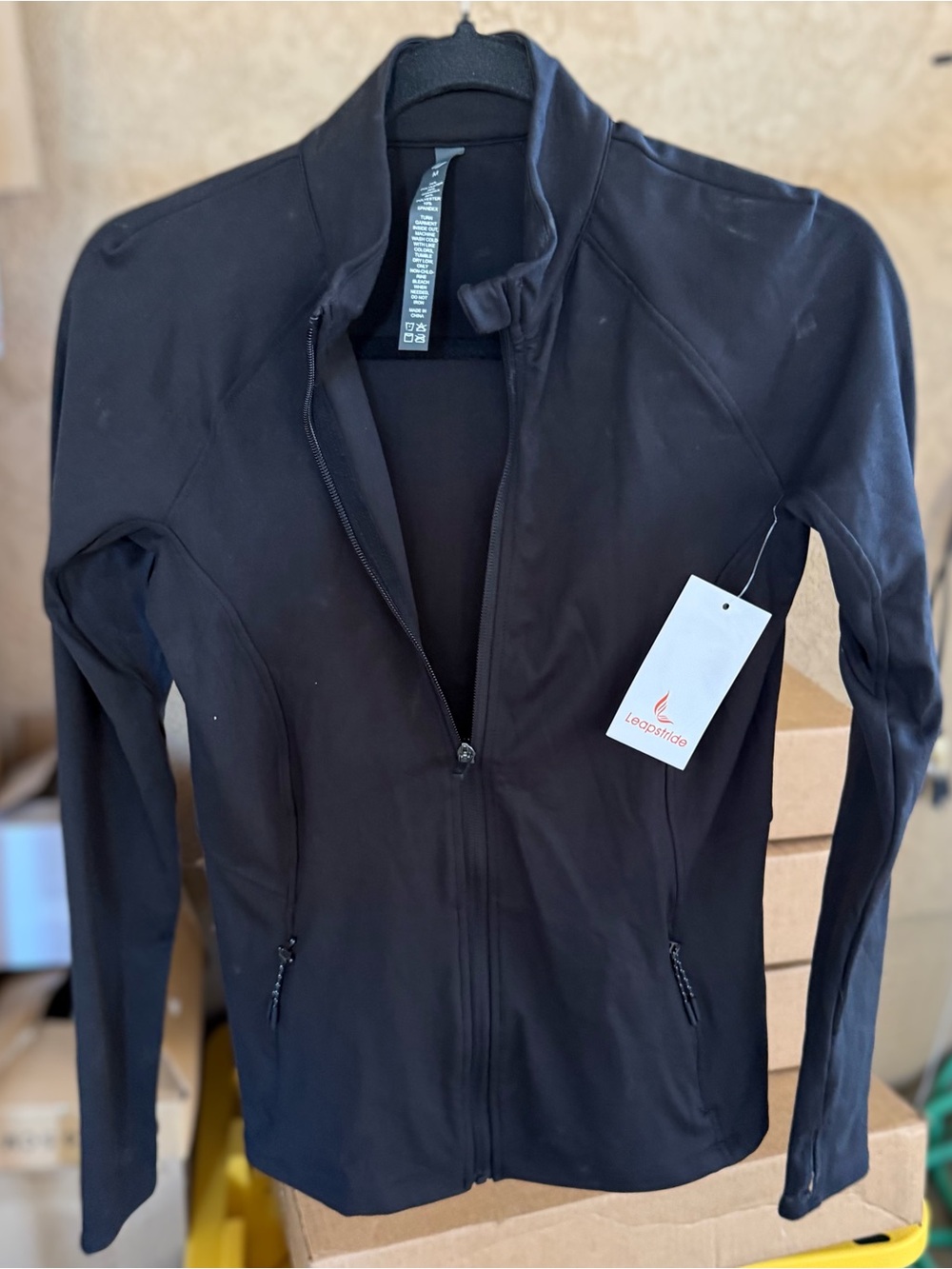 Active USA Black Lightweight Zip-Up Utility Jacket